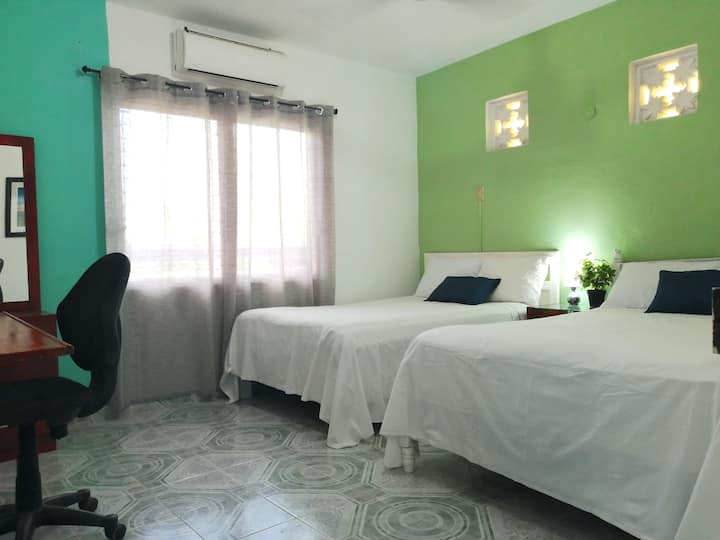 Suite Verte Parfaite Pour Vivre Sur La Plage - Cozumel