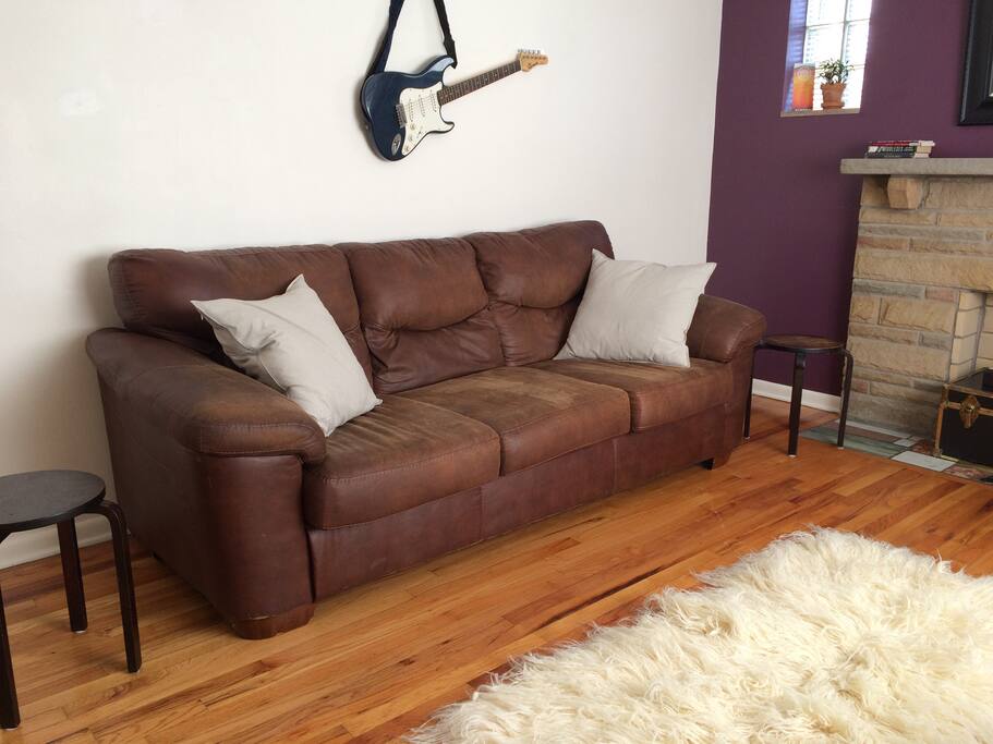 Sink right in to our leather couch. We've got good books and crosswords.