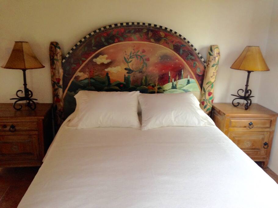 Hand painted Headboard Queen Bed