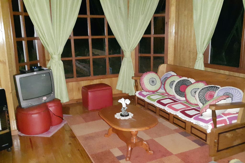 Sala de estar de la cabaña