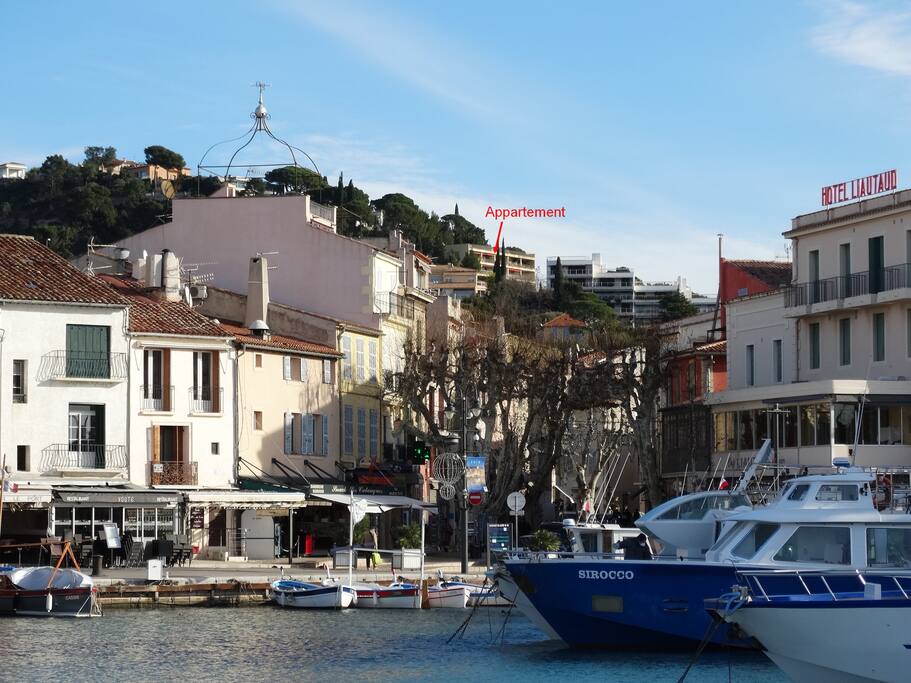 L'appartement depuis le port de Cassis