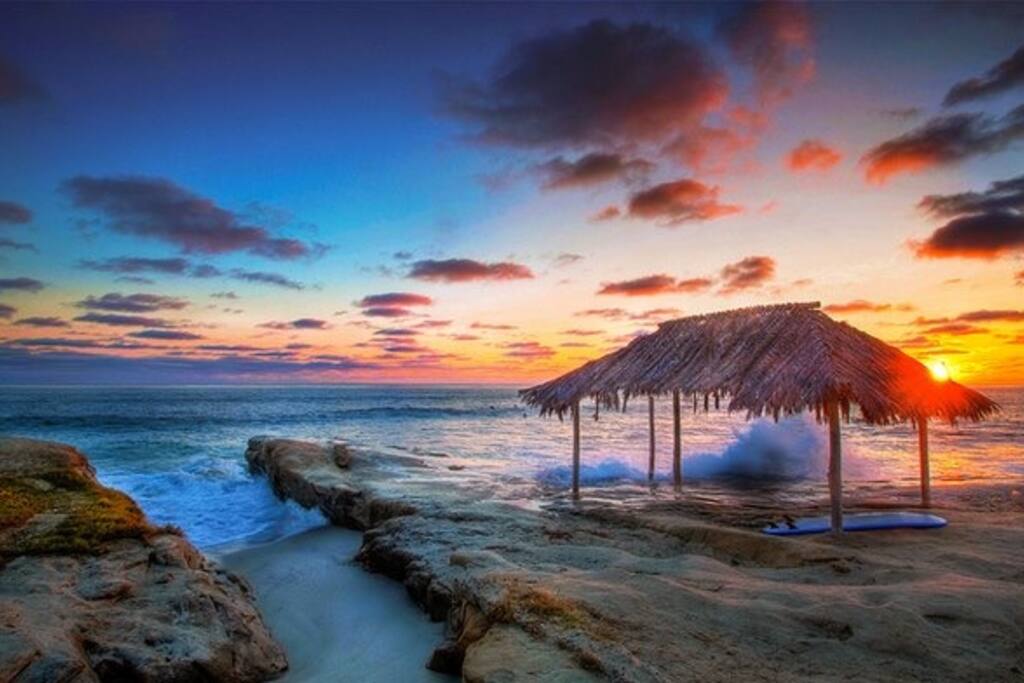 Windansea Beach is a 7-minute walk from our front door!