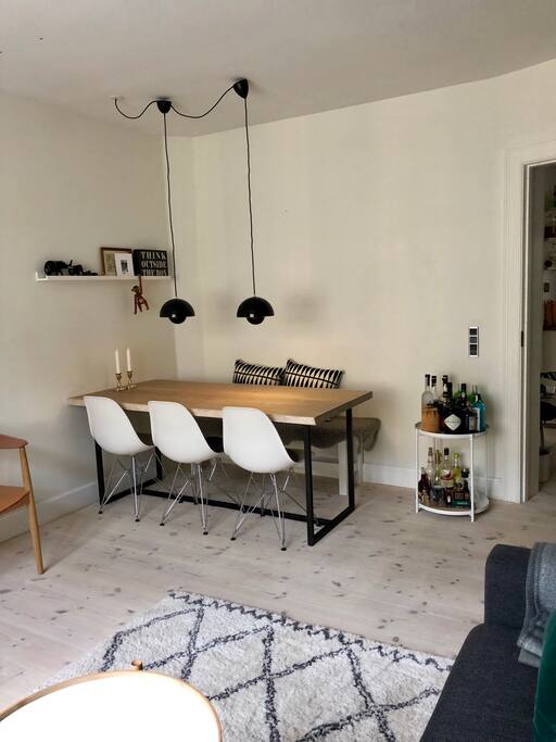 The living room, you can see the hallway to the right