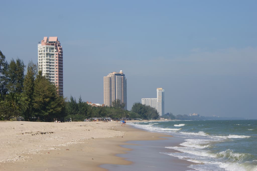 Beach in front of the building