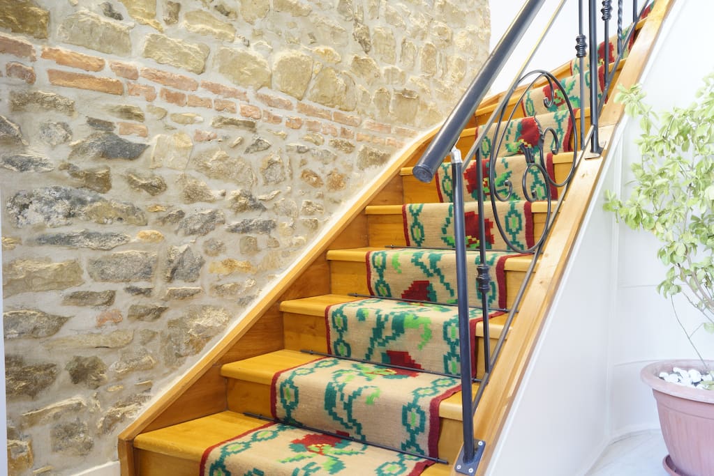 These are the entrance stairs, our rooms are located on the second floor