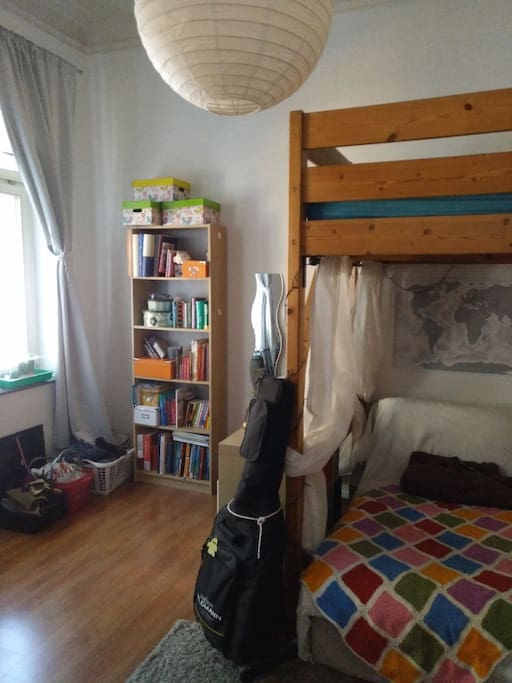 The room with loft bed