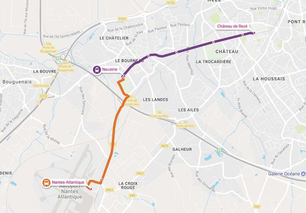 tram linge 3 changer bus linge 48 pour aller à l'aéroport