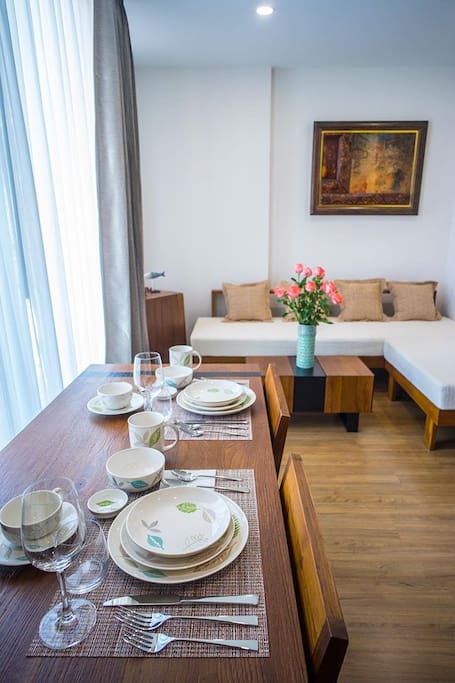 Dining table that can double as a work desk