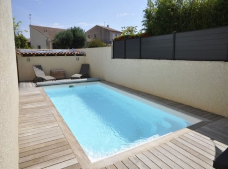 Piscine et deck en IPE