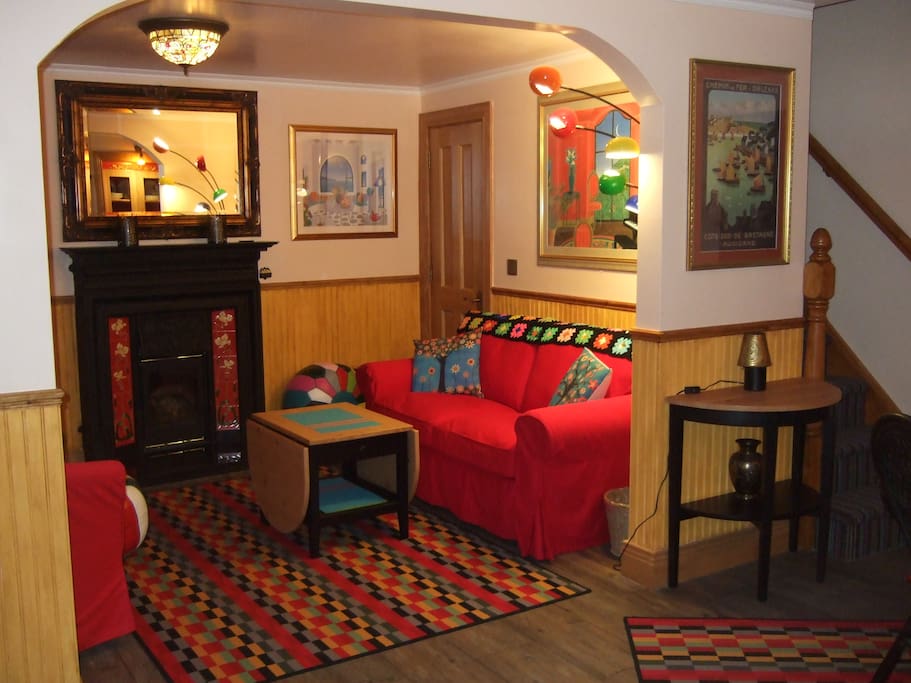 Sitting room with working fireplace