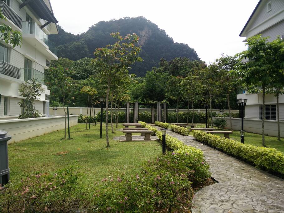 Relax in this manicured garden