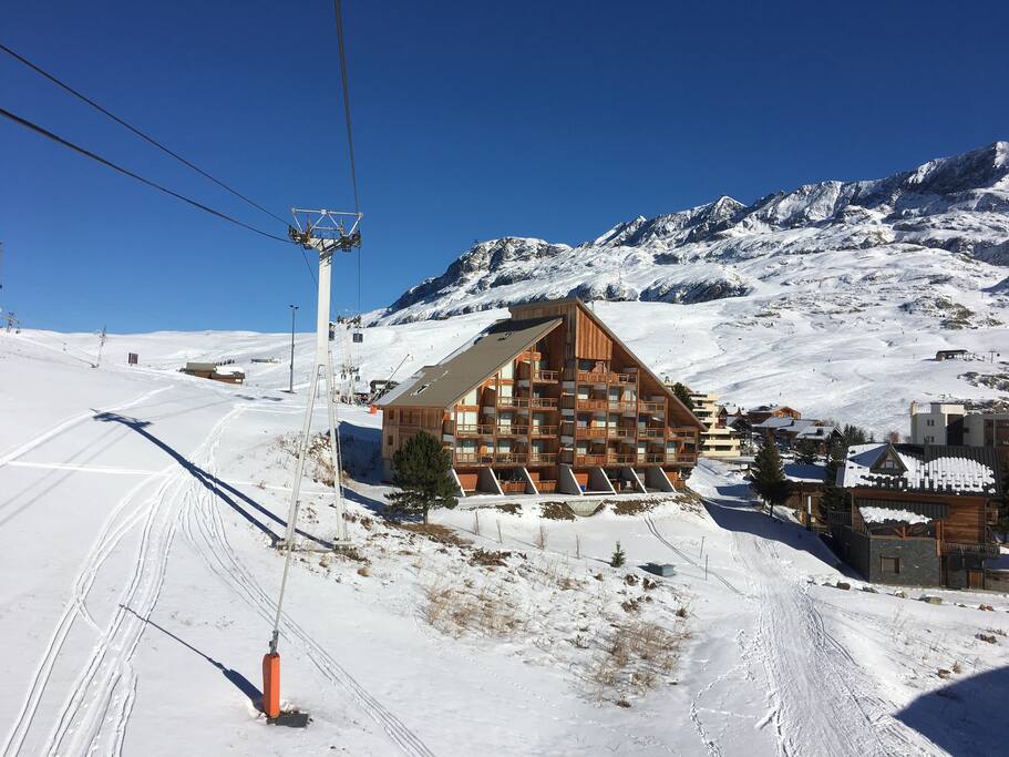 sur les pistes,haut de station