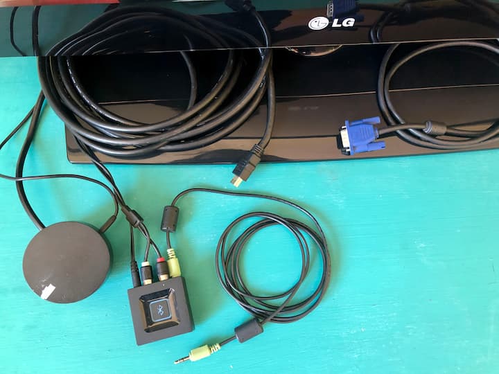 Bring your own device (HDMI, VGA, Aux/3.5mm, and bluetooth)