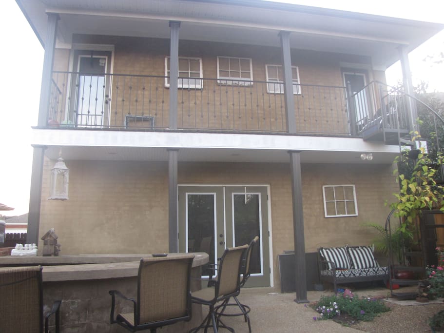 The backyard is the reason we purchased this house. It is relaxing and fun place to hang with friends.