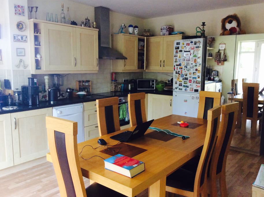 Kitchen with a large dinning area