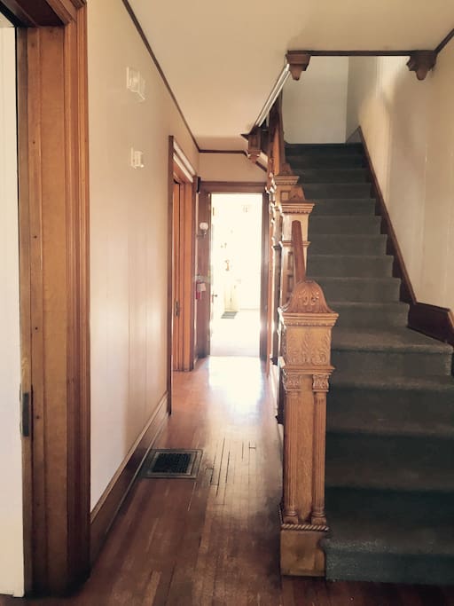 Front entrance hallway - study/game room, dining room kitchen & laundry room are on your left. Parlor/TV room, Master bedroom, bathroom on your right