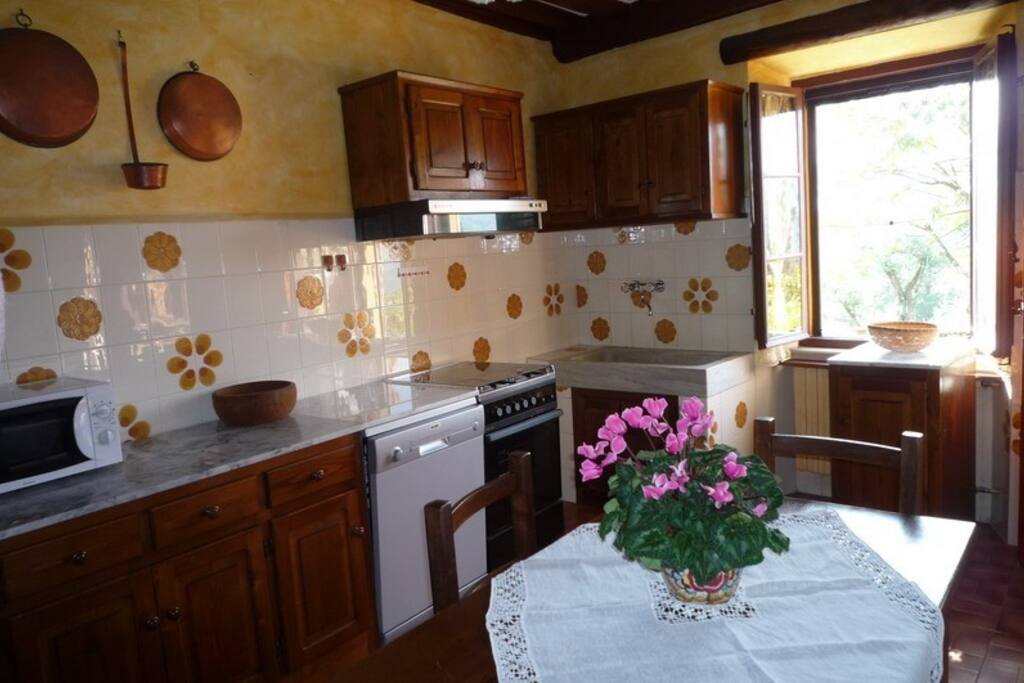 the kitchen