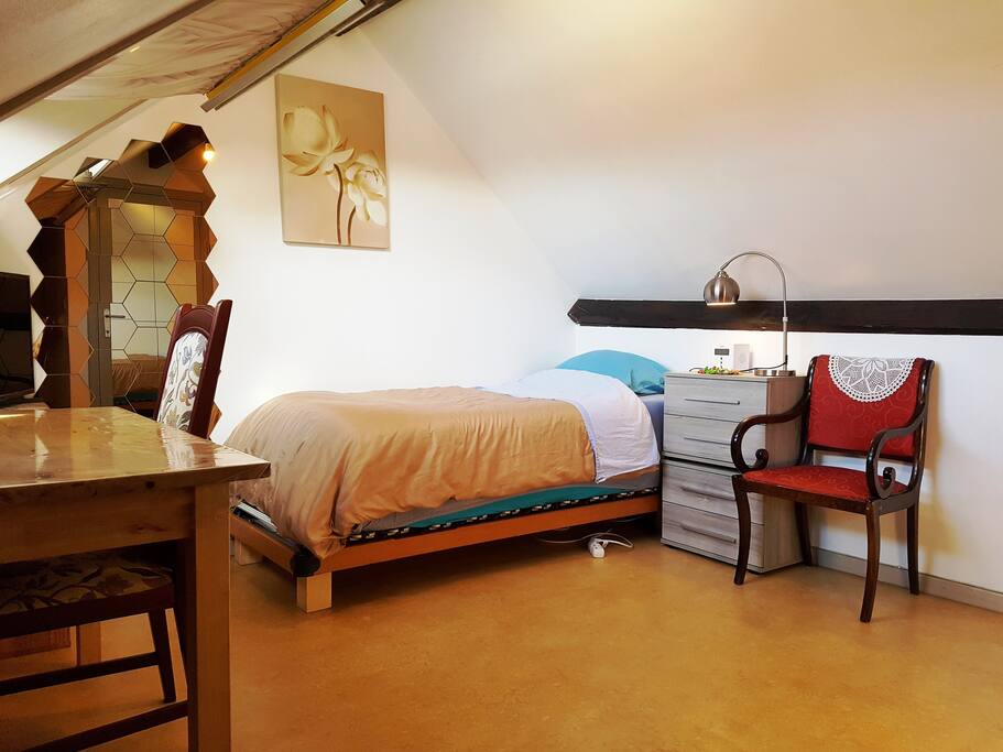 The Private Bedroom, with the bed (memory foam mattress!)