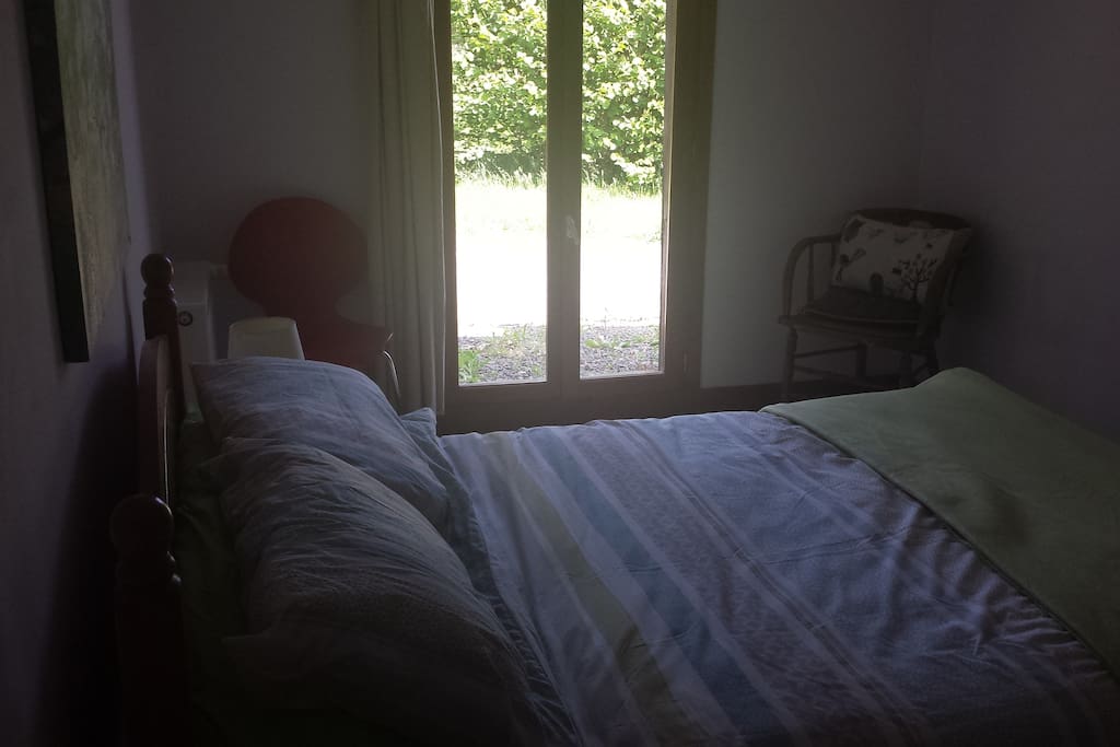 Bedrooms have French doors.