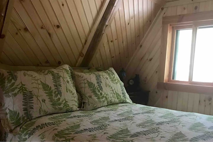 Double Brass  bed in loft. New mattress.