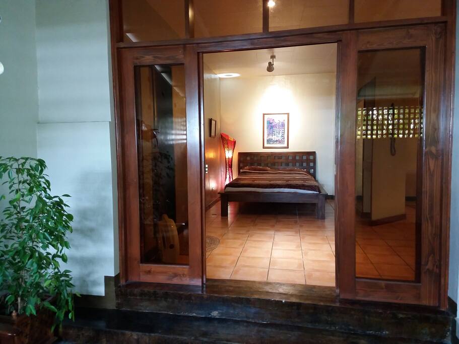 View of the bedroom suite from the living room.