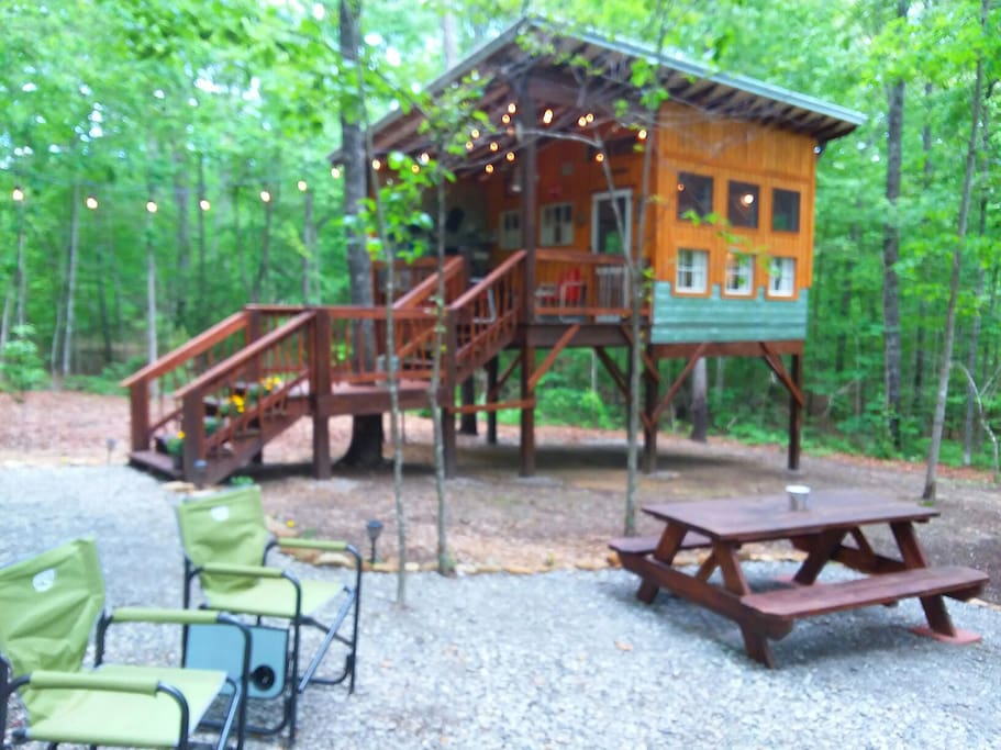 Glamping at Deer Camp Treehouses for Rent in Dunlap, Tennessee