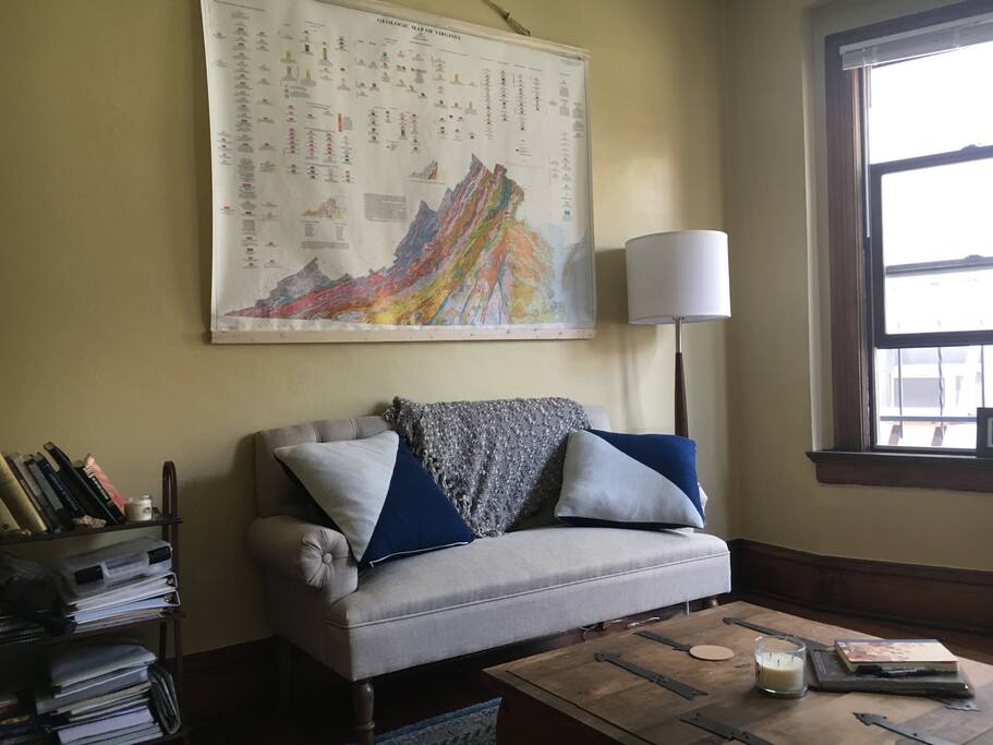 Living area with large windows