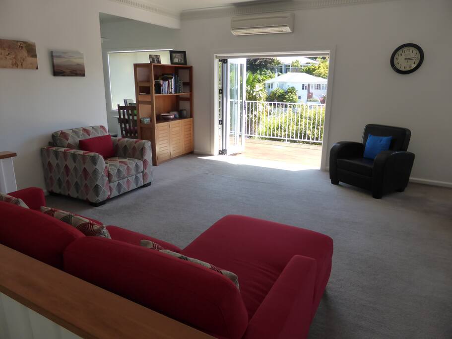 Living area out to deck.