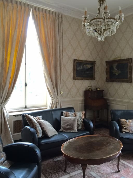 Lounge in your private salon or watch a movie from our extensive library