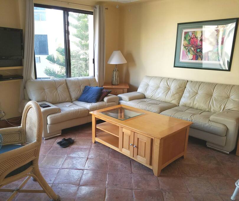 Living room with satellite TV and high speed interneto.