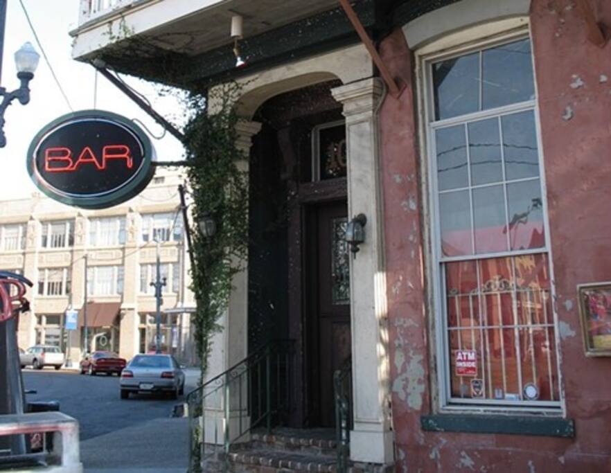 Entrance to building.
(Bar takes up the bottom floor.)