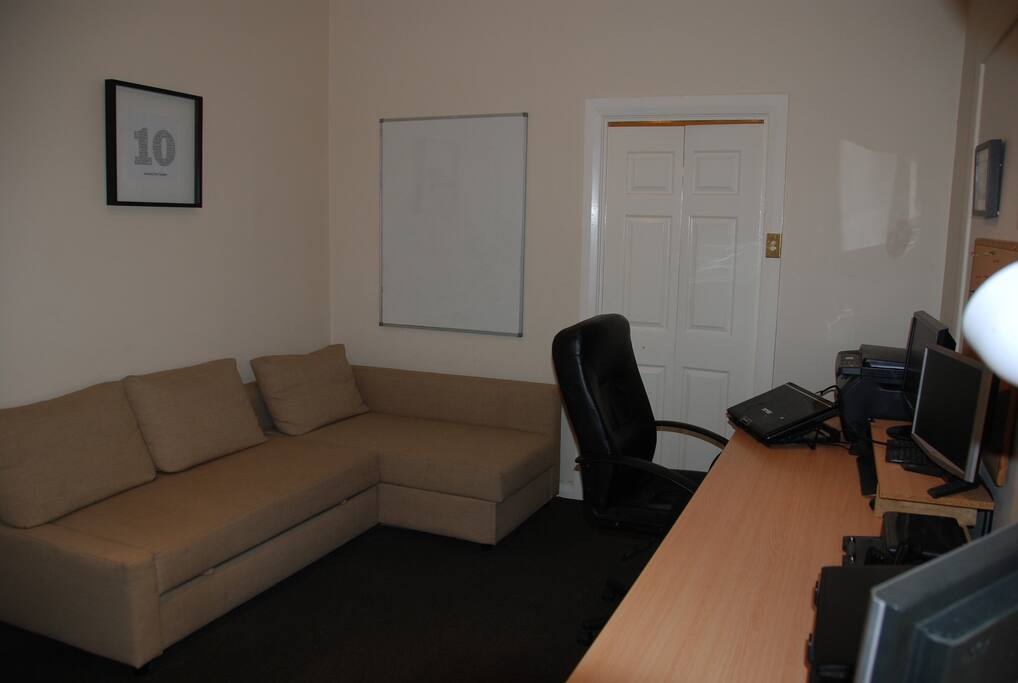 Office has a pull out sofa bed