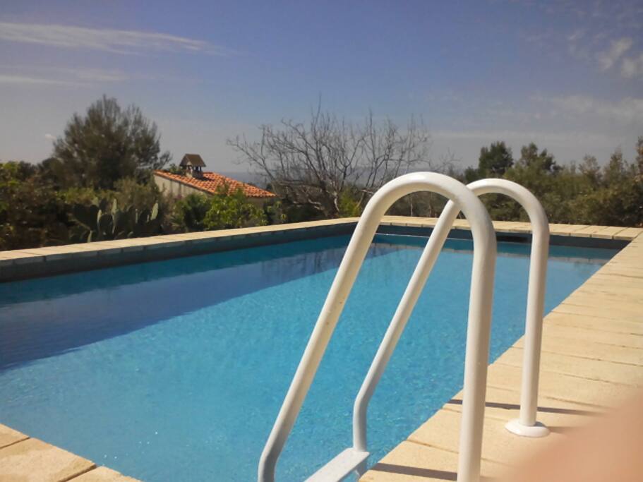 Large 8.5 metre x 4 metre tiled swimming pool. Fully pumped and filtered.