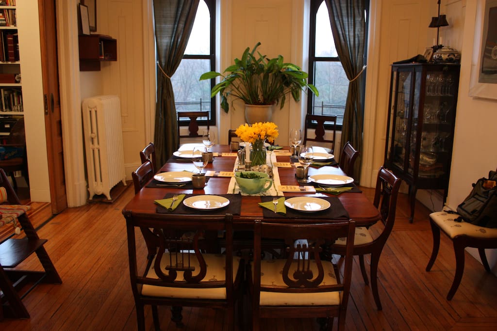 Dining room overlooking the park