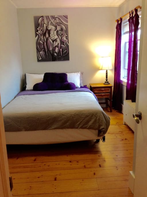 Another angle of the bedroom with a Queen Bed