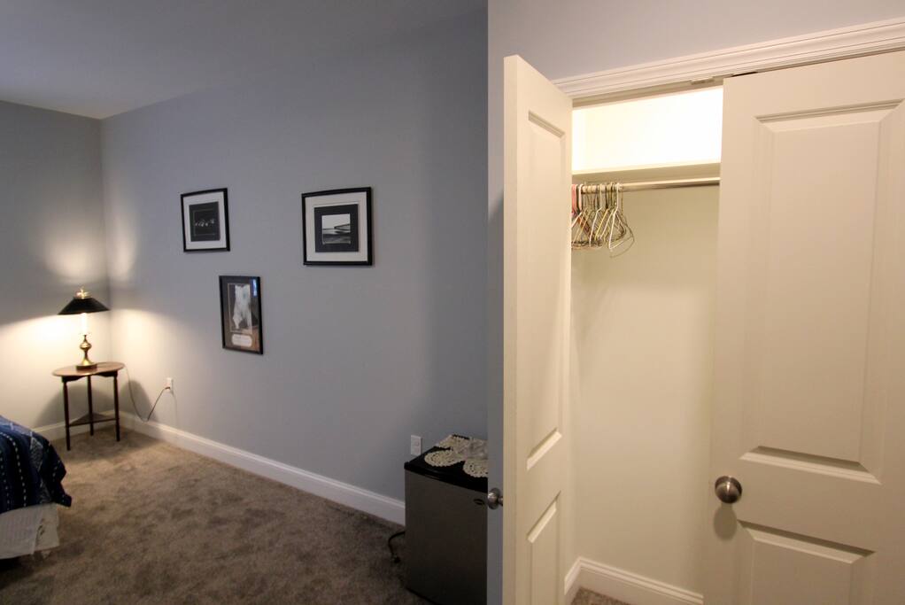 Both closets, dresser, and mini fridge are available for guest(s) to use.