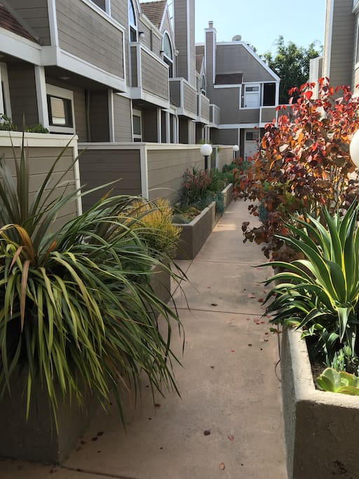 Secured courtyard out front
