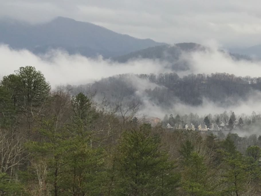 From the deck...Is it heaven? An envelope of fluffy clouds below you