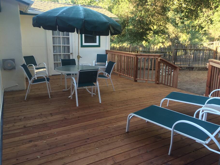 Private backyard deck.