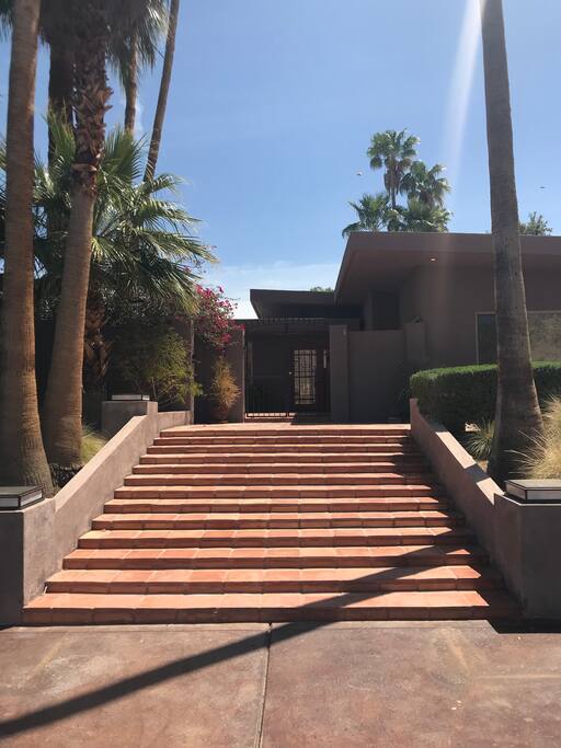 Saltillo staircase welcomes you to the Bighorn View Estate