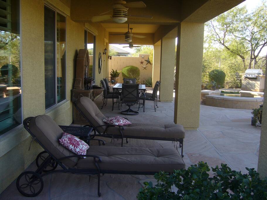 Comfortable seating for eating outside and lounging.