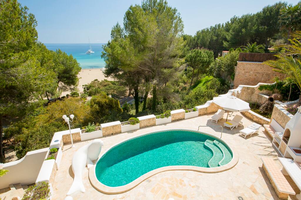 Ferienhaus Am Ibiza Strand Mit Pool Casa Playa Hauser Zur Miete In Santa Eularia Des Riu Balearen Spanien