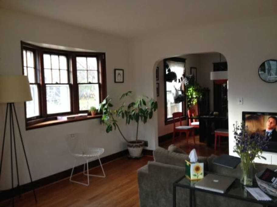 Living room leading into dining room.