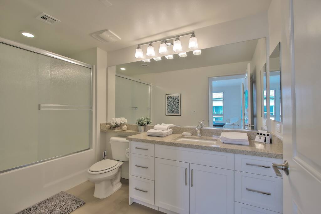 Master Bathroom with Rain Shower + Tub (Essentials Provided)
