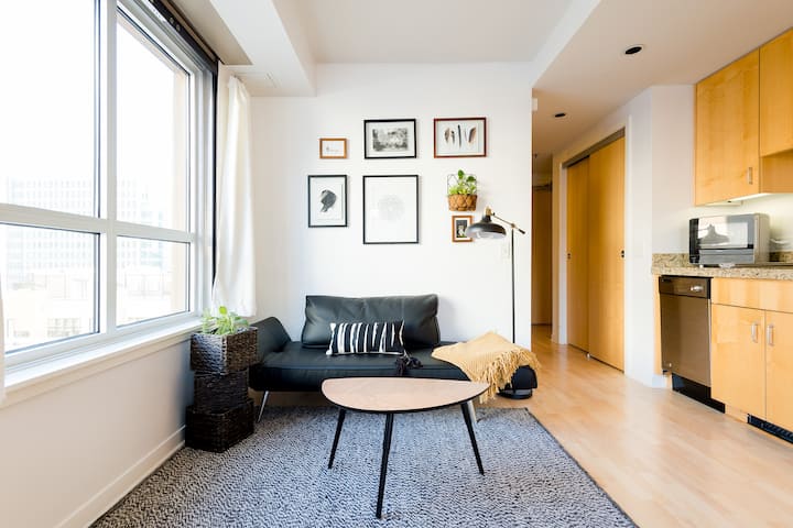 Airy Studio & Parking Spot in Central San Francisco