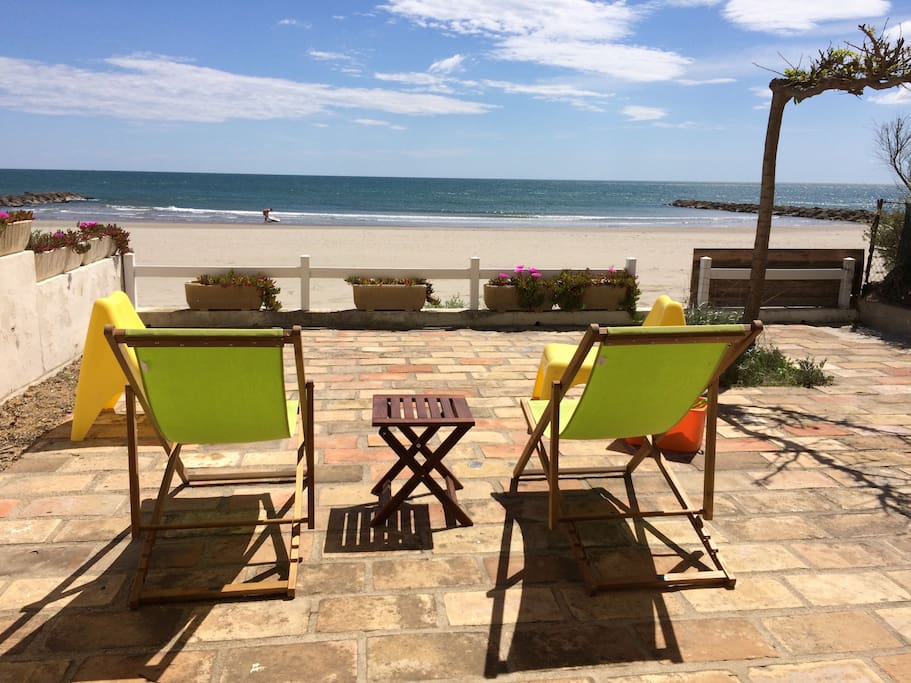 La plage vue de la terrasse