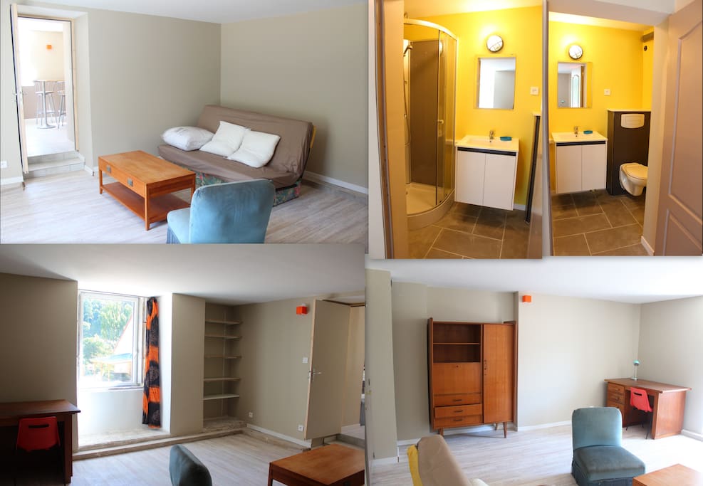 une chambre une salle de bain