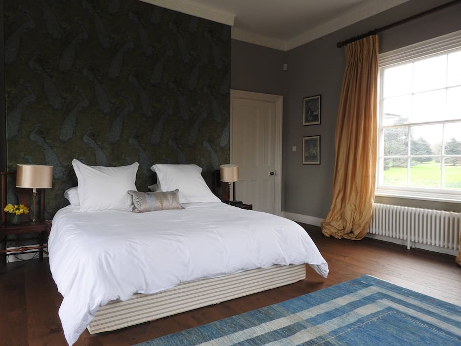 Views across parkland from your bed