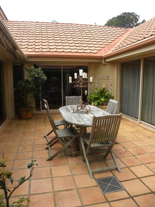 Mediterranean courtyard dining for dinner or a sunny breakfast