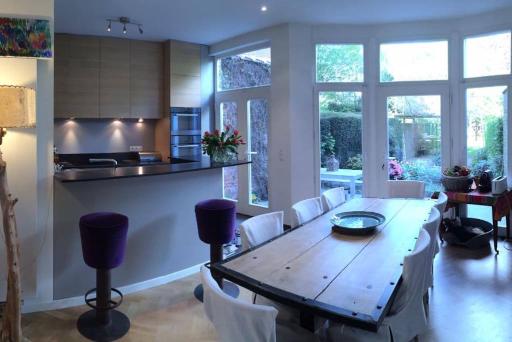 Dining room and kitchen